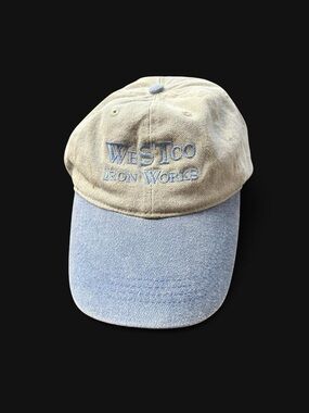 ✨Vintage Westco Iron Works baseball cap in khaki and blue✨